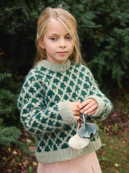 Chandail Sapin de Noël - Enfant | pull de Noël douillet en Kos par Sandnes Garn