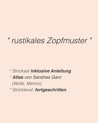 Wilbur Cable Sweater | zeitloses Zopfmuster aus Atlas von Sandnes Garn