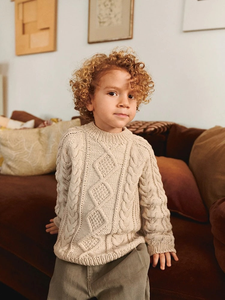 Nilo Sweater Kids - Laine mérinos | doux motif torsadé en laine mérinos de Sandnes Garn