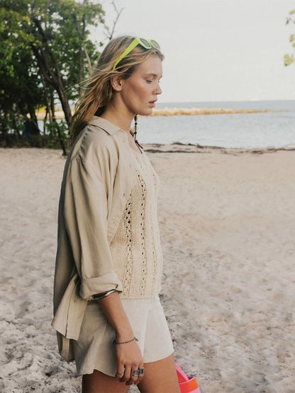 Dawn Top | airy flattering pattern made from Line by Sandnes Garn