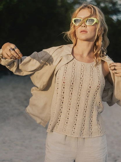 Dawn Top | airy flattering pattern made from Line by Sandnes Garn