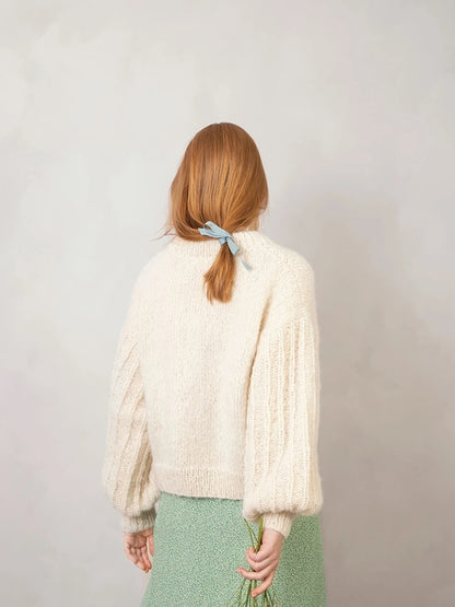 Elsa pullover | lihtne unistuste pullover Sandnes Garni lõngadest Borstet Alpakka ja Tynn Silk Mohair