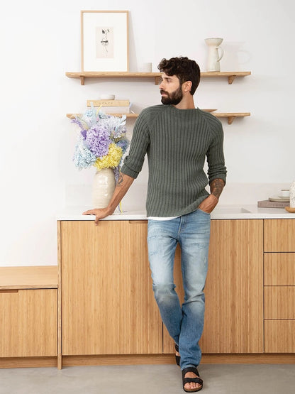 Peters Seaman Sweater | in rib pattern made from Sunday by Sandnes Garn