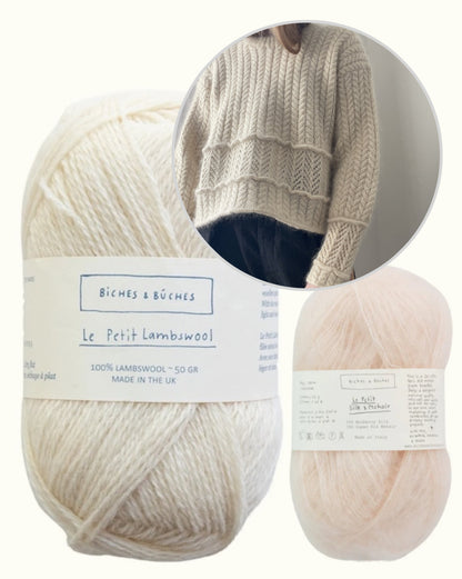 Sarang Sweater | boxy Zopfmuster aus Le Petit Lambswool und Le Petit Silk & Mohair von Biches & Bûches