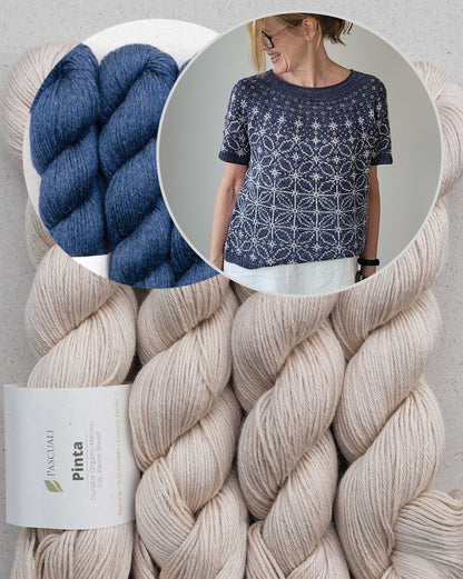 Sashiko Tee | graphic embroidery pattern made from Pinta by Pascuali