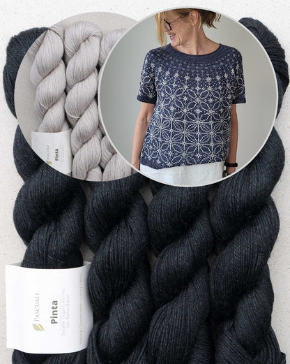 Sashiko Tee | graphic embroidery pattern made from Pinta by Pascuali