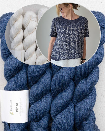 Sashiko Tee | graphic embroidery pattern made from Pinta by Pascuali