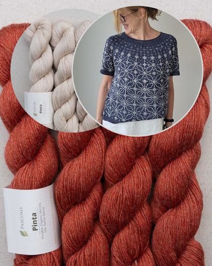 Sashiko Tee | graphic embroidery pattern made from Pinta by Pascuali