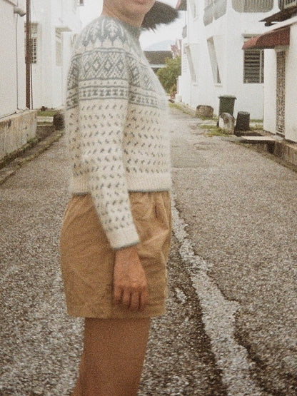 Grain Jumper | porcelain pattern made from Le Petit Organic Cotton and Le Petit Silk Mohair by Biches & Bûches