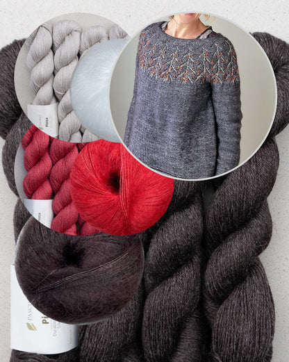 Sea Buckthorn Sweater | romantischer Sanddorn mit Hebemaschen aus Pinta und Mohair Bliss von Pascuali