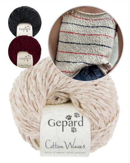 Sea Loop Top | zarte Streifen aus Cottonwaves von Gepard Garn