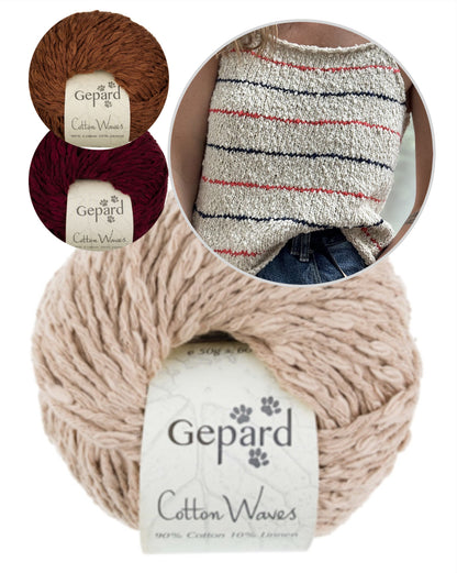 Sea Loop Top | zarte Streifen aus Cottonwaves von Gepard Garn