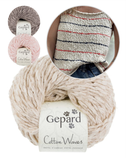 Sea Loop Top | zarte Streifen aus Cottonwaves von Gepard Garn