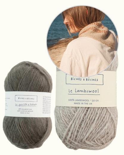Seaside Shawl | burvīga šalle no Le Lambswool un Le Gros Silk & Mohair dzijas, ko ražo Biches & Bûches
