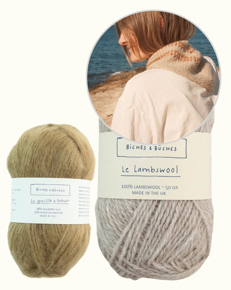 Seaside Shawl | burvīga šalle no Le Lambswool un Le Gros Silk & Mohair dzijas, ko ražo Biches & Bûches
