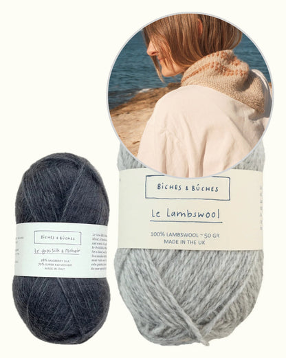 Seaside Shawl | burvīga šalle no Le Lambswool un Le Gros Silk & Mohair dzijas, ko ražo Biches & Bûches