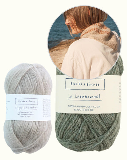 Seaside Shawl | burvīga šalle no Le Lambswool un Le Gros Silk & Mohair dzijas, ko ražo Biches & Bûches