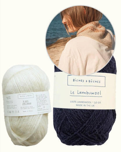 Seaside Shawl | burvīga šalle no Le Lambswool un Le Gros Silk & Mohair dzijas, ko ražo Biches & Bûches