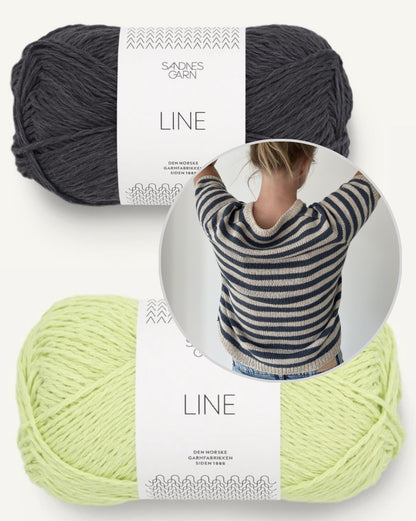 Seaside Tee | Baumwoll-Leinen-Shirt mit Line