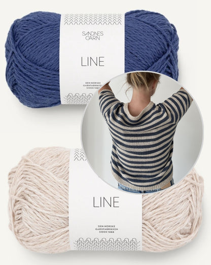 Seaside Tee | Baumwoll-Leinen-Shirt mit Line