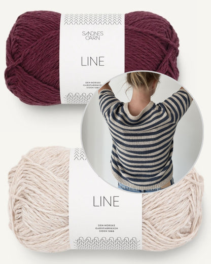 Seaside Tee | Baumwoll-Leinen-Shirt mit Line