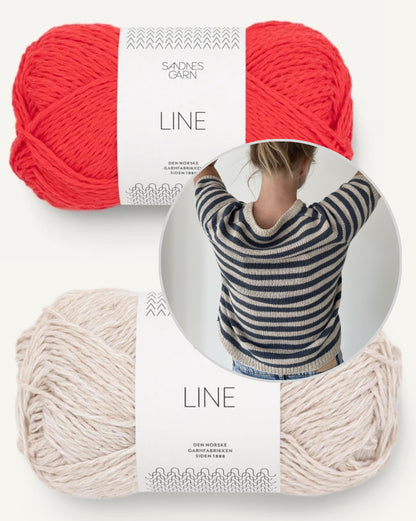 Seaside Tee | Baumwoll-Leinen-Shirt mit Line