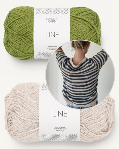 Seaside Tee | Baumwoll-Leinen-Shirt mit Line