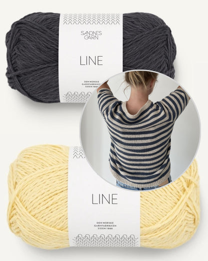 Seaside Tee | Baumwoll-Leinen-Shirt mit Line
