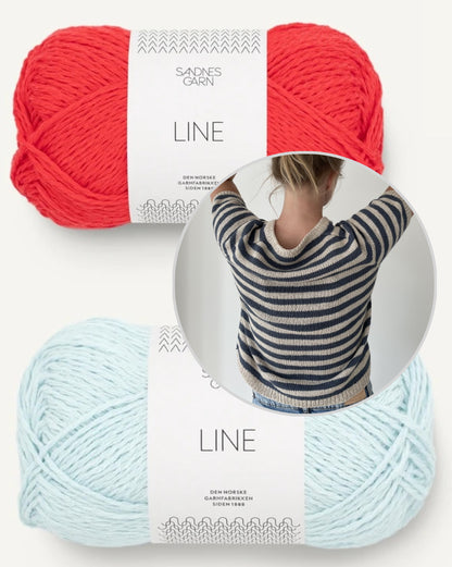 Seaside Tee | Baumwoll-Leinen-Shirt mit Line