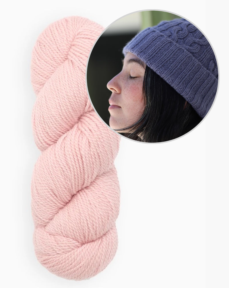 Sellwood Hat | soft cable knit pattern in Tynd by Woolfolk