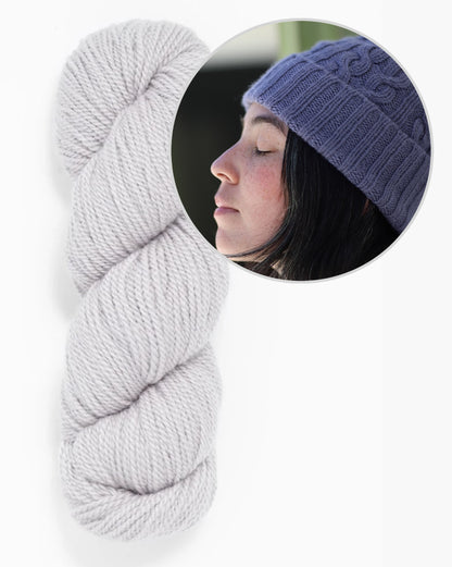 Sellwood Hat | soft cable knit pattern in Tynd by Woolfolk