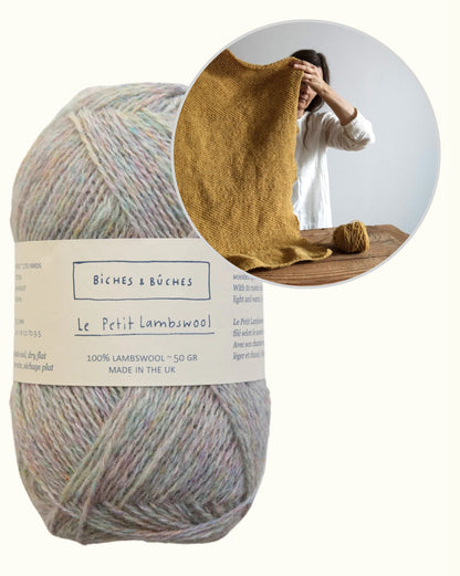 Shawl No. 62 | delicate herringbone pattern made from Le Petit Lambswool by Biches & Bûches