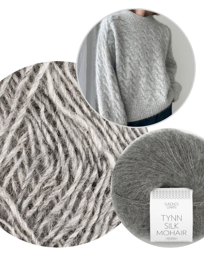 Shoreline Sweater | delicate pattern from Fjallalopi and Tynn Silk Mohair