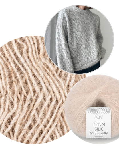Shoreline Sweater | delicate pattern from Fjallalopi and Tynn Silk Mohair