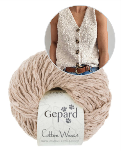 Shoreline Top | Ambiance plage en Cottonwaves de Gepard Garn