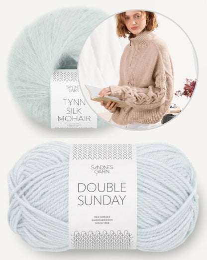 Sienna vetoketjuneule | oversize ja pehmeä, valmistettu Sandnes Garnin Double Sunday- ja Tynn Silk Mohair -langasta