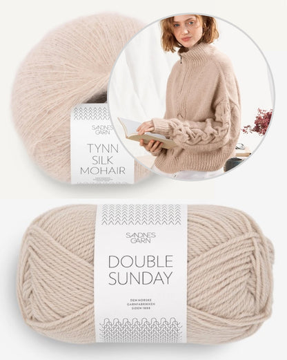 Sienna vetoketjuneule | oversize ja pehmeä, valmistettu Sandnes Garnin Double Sunday- ja Tynn Silk Mohair -langasta