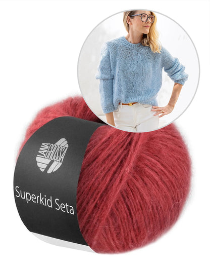 Sky Sweater | Basic cozy pullover made from Superkid Seta by Lana Grossa