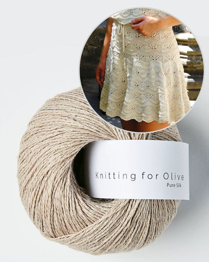 Solène Skirt | delicate pattern made from Pure Silk by Knitting for Olive
