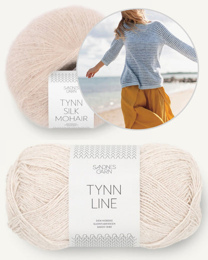 Sommerstreifen Pullover | weiche Streifen aus Tynn Line und Tynn Silk Mohair von Sandnes Garn
