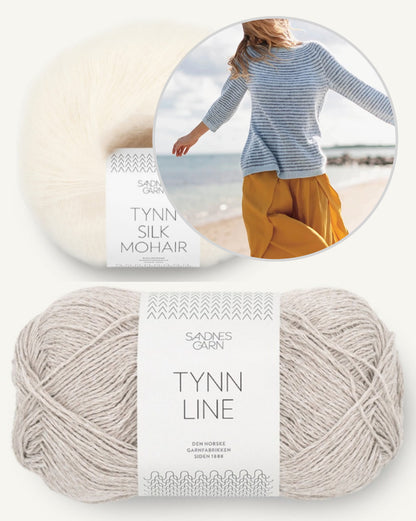 Sommerstreifen Pullover | weiche Streifen aus Tynn Line und Tynn Silk Mohair von Sandnes Garn