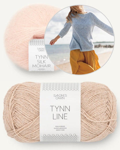 Sommerstreifen Pullover | weiche Streifen aus Tynn Line und Tynn Silk Mohair von Sandnes Garn