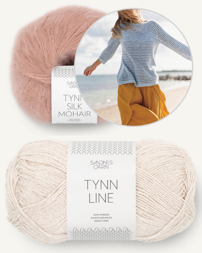 Sommerstreifen Pullover | weiche Streifen aus Tynn Line und Tynn Silk Mohair von Sandnes Garn