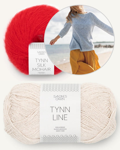 Sommerstreifen Pullover | weiche Streifen aus Tynn Line und Tynn Silk Mohair von Sandnes Garn