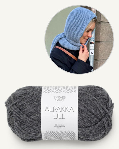 Sophie Hood Alpaca | cozy warm hooded scarf with Alpaca Ull from Sandnes Garn 