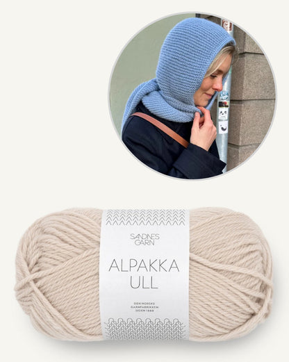 Sophie Hood Alpaca | cozy warm hooded scarf with Alpaca Ull from Sandnes Garn 