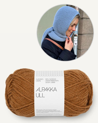 Sophie Hood Alpaca | cozy warm hooded scarf with Alpaca Ull from Sandnes Garn 