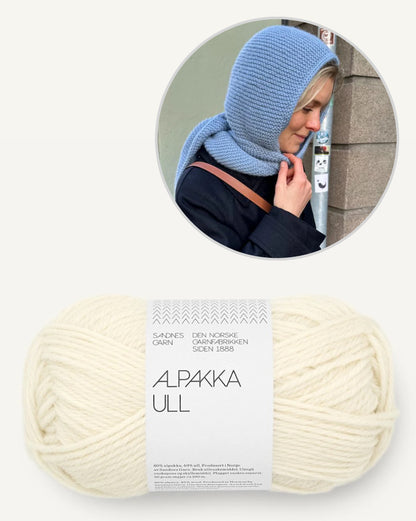 Sophie Hood Alpaca | cozy warm hooded scarf with Alpaca Ull from Sandnes Garn 