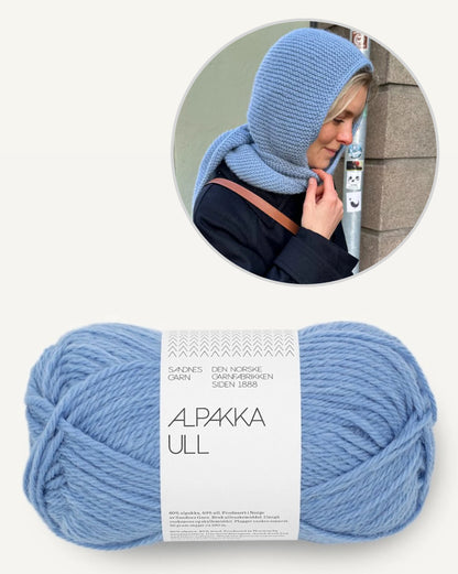 Sophie Hood Alpaca | cozy warm hooded scarf with Alpaca Ull from Sandnes Garn 