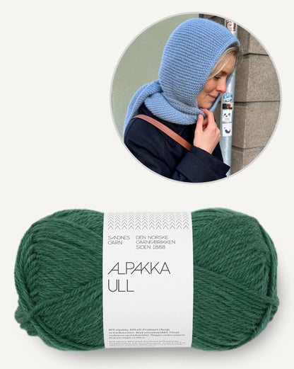 Sophie Hood Alpaca | cozy warm hooded scarf with Alpaca Ull from Sandnes Garn 